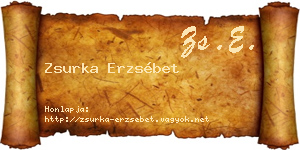 Zsurka Erzsébet névjegykártya